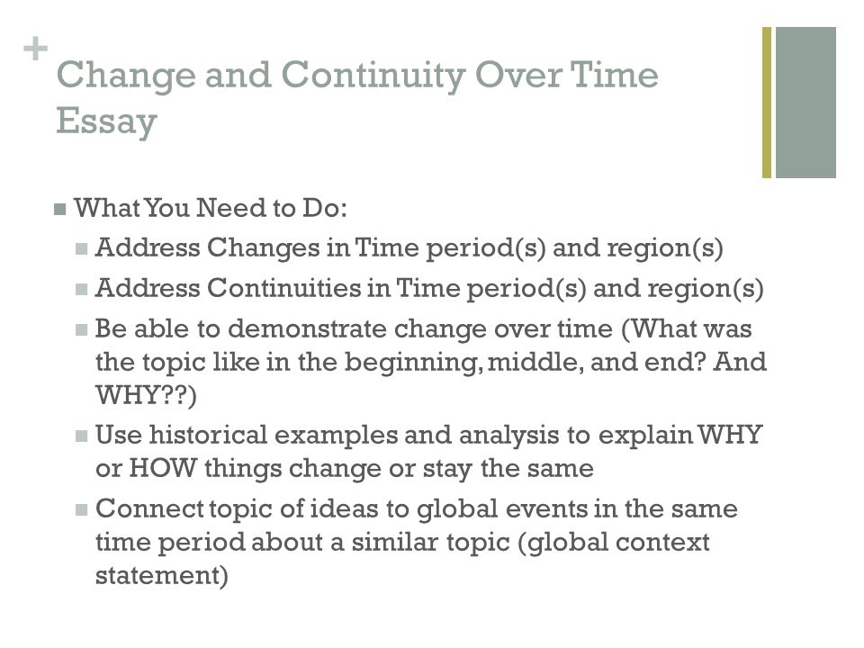 How to Write a Change-Over-Time Essay